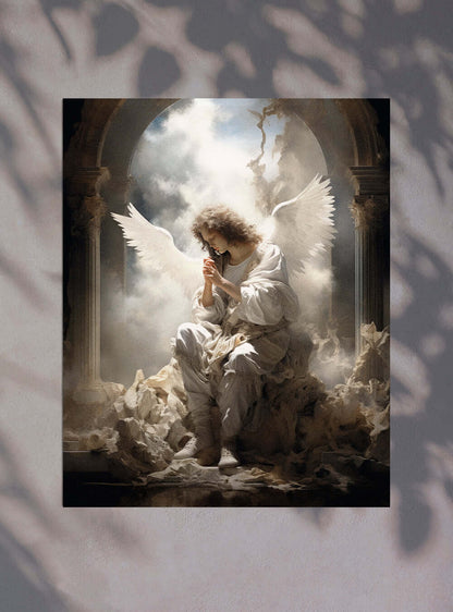 Romans 12:2 Angelic Light Modern Christian Art Poster Print