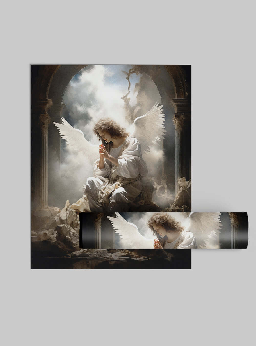 Romans 12:2 Angelic Light Modern Christian Art Poster Print