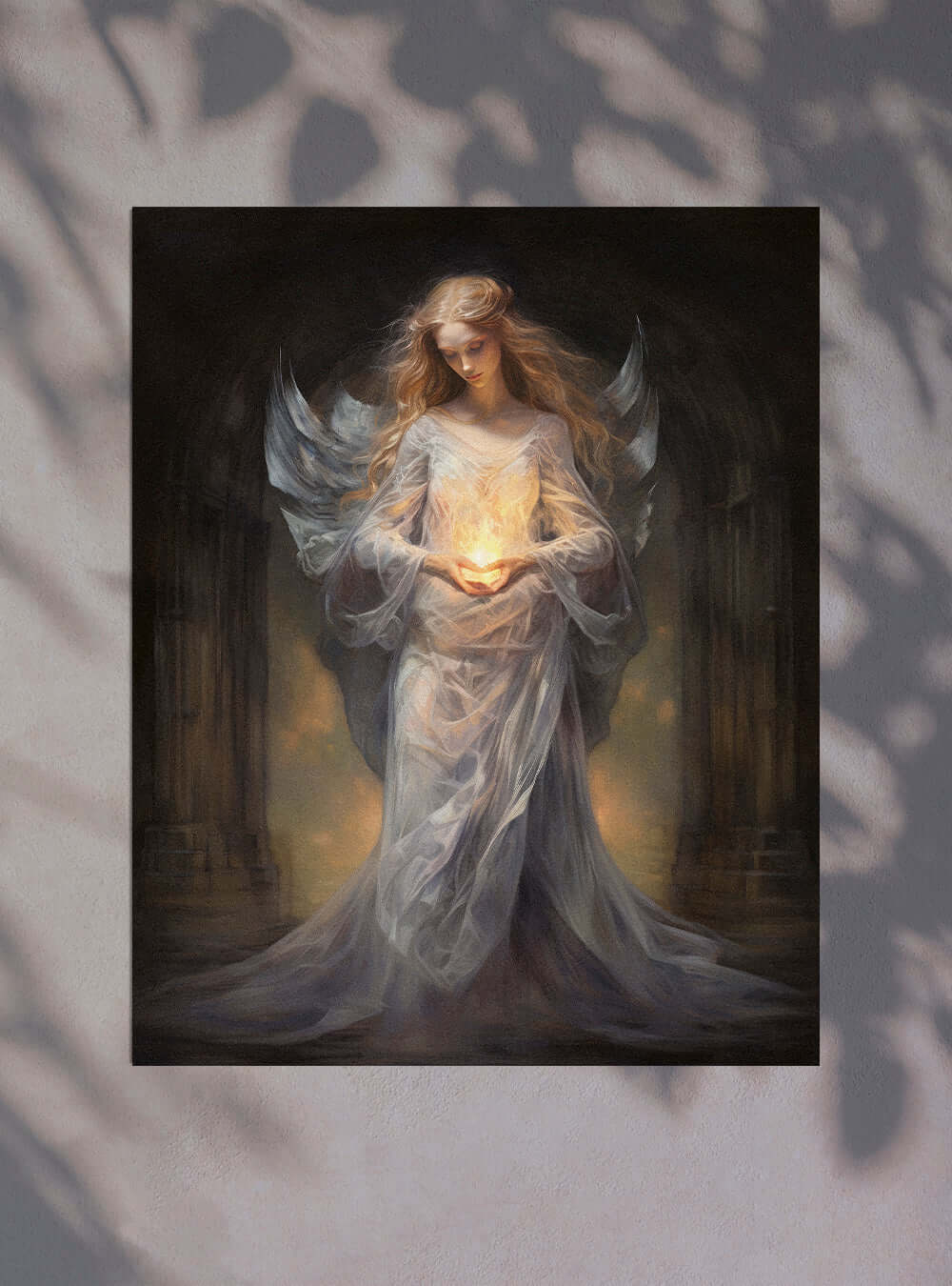 Romans 5:5 Angelic Figure – Christian Artwork Poster Print