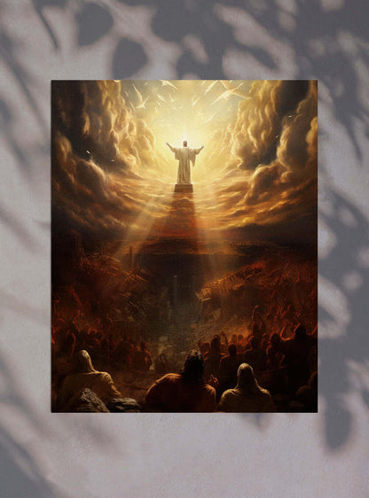 Romans 8:1 Statue Scene | Christian Painting Poster Print