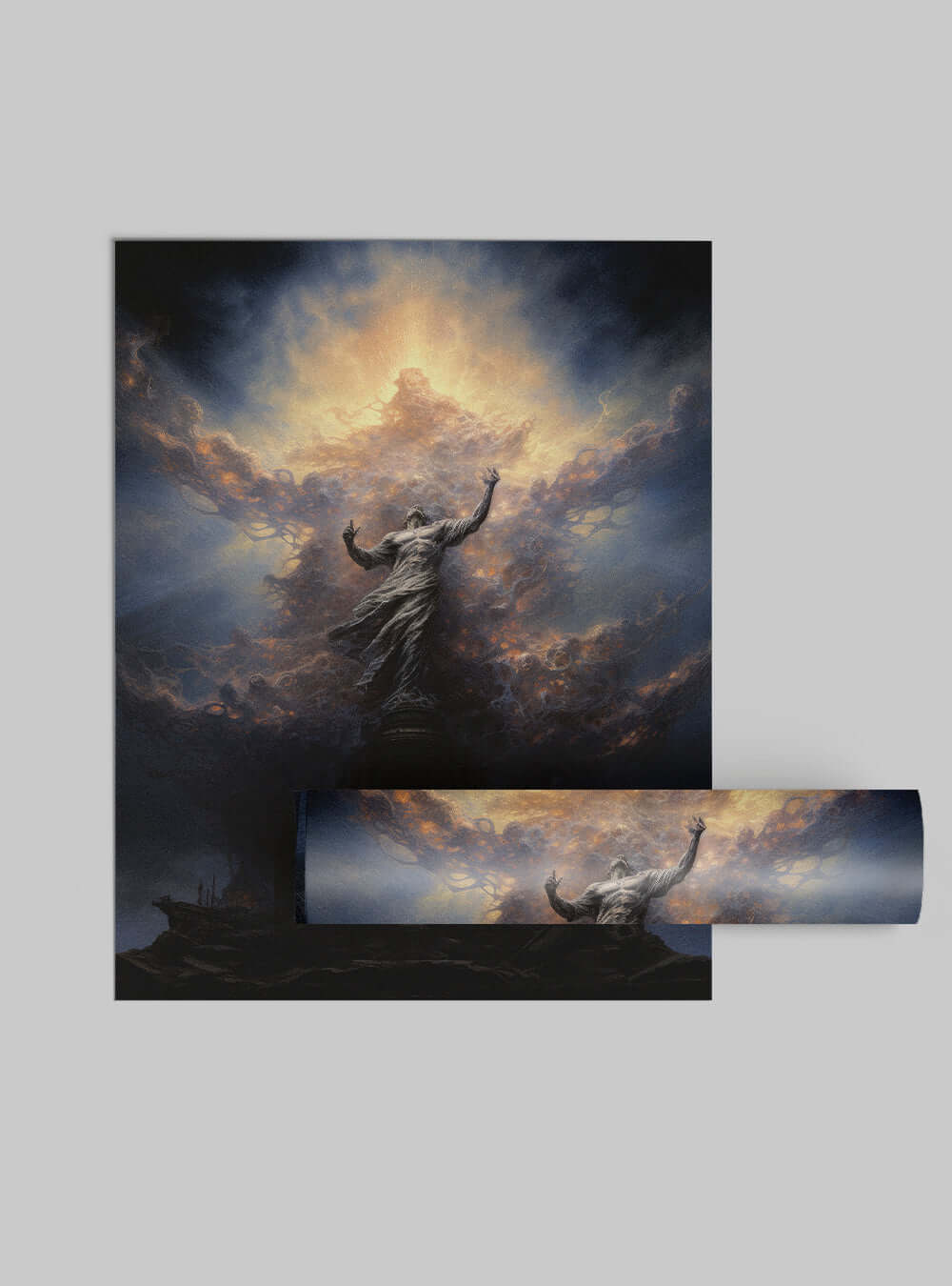 Romans 8:38 - Majestic Divine Rise - Christian Artwork Poster Print